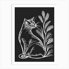 Siberian Cat Minimalist Illustration 1 Art Print