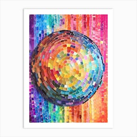 Disco Ball Colourful Painting 2 Art Print