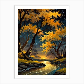 Autumn Forest Landscape 1 Art Print