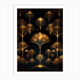 Golden Trees In The Forest 2 Art Print