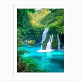 Kawasan Falls, Philippines Realistic Photograph (1) Art Print
