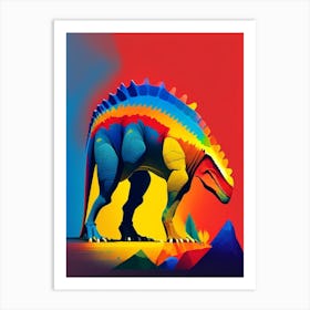 Ouranosaurus Primary Colours Dinosaur Art Print