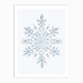 Winter Snowflake Pattern, Snowflakes, Pencil Illustration 3 Art Print