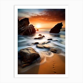 Sunset At The Beach i Art Print