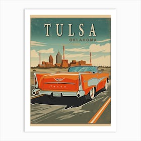 Tulsa Oklahoma Vintage Travel Poster Art Print