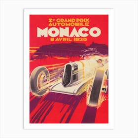 Monaco Grand Prix Vintage Poster Art Print