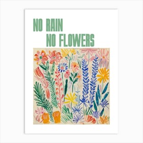 No Rain No Flowers Poster Floral Painting Matisse Style 10 Art Print