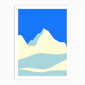 Snowy Mountains blue Art Print