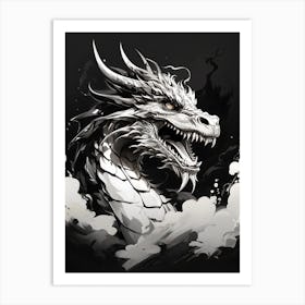 Black Dragon S Roar Art Print