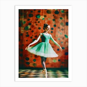 Ballerina In Green Tutu Art Print