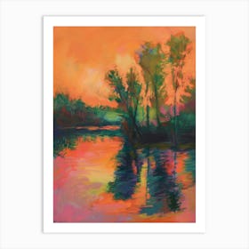 Sunset On The River Art Print