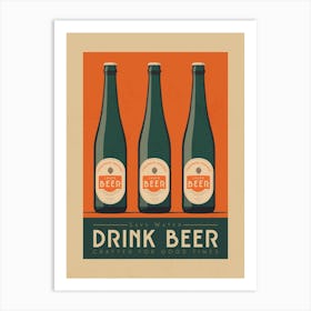 Save Water Drink Beer Art Print