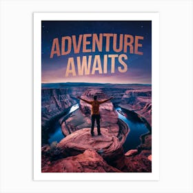 Inspirational Poster: Adventure Awaits Art Print