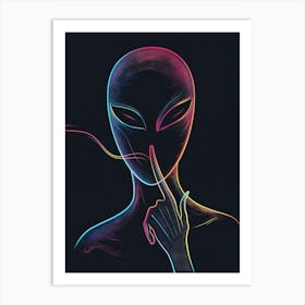 Alien Hand Gesture Art Print