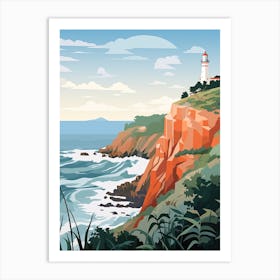 Cape Byron, Australia, Graphic Illustration 4 Art Print