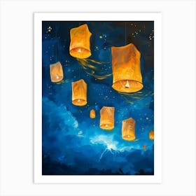 Lanterns In The Sky Art Print