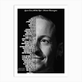 Leave Out All The Rest Chester Bennington Text Art Art Print