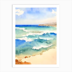 Elafonisi Beach 2, Crete, Greece Watercolour Art Print