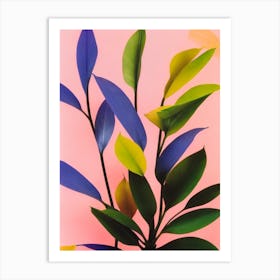 Burle Marx Philodendron Colourful Illustration Plant Art Print