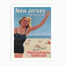 New Jersey Seashore Vintage Travel Poster Art Print