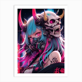 Anime Girl With Horns 6 Art Print