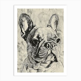 French Bulldog Line Sketch 1 Art Print