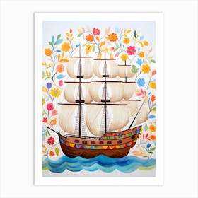 Sailing Ship In The Sea Art Print