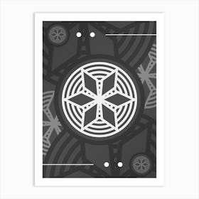 Abstract Geometric Glyph Array in White and Gray n.0011 Art Print