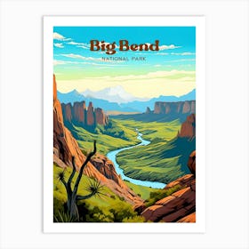 Big Bend National Park Nature Travel Art Illustration Art Print