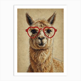 Llama In Glasses 2 Art Print