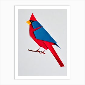 Cardinal 3 Origami Bird Art Print