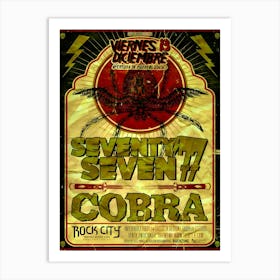 Viernes Diciembre Seventy Seven 77 Cobra Poster Art Print