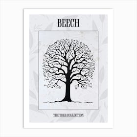 Beech Tree Simple Geometric Nature Stencil 1 Poster Art Print