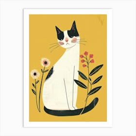 Cat With Flowers 8 Art Print