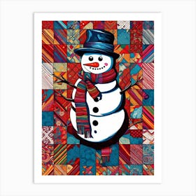 Christmas Snowman  Art Print