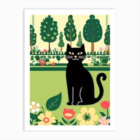 Cat In The Garden 3 Art Print