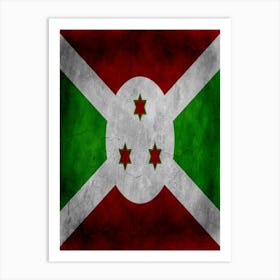 Burundi Flag Texture Art Print