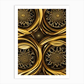 Abstract Golden Swirls Art Print