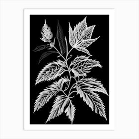 Vervain Leaf Linocut Art Print