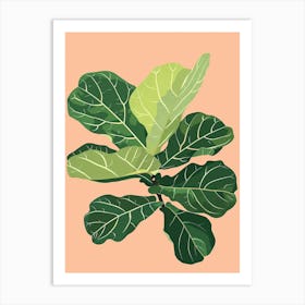 Fiddle Leaf Fig Plant Minimalist Illustration 1 Art Print