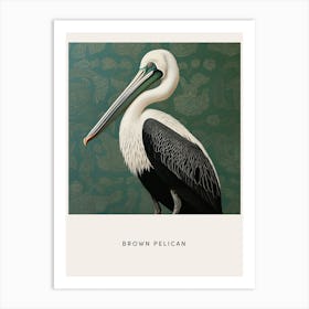 Ohara Koson Inspired Bird Painting Brown Pelican 5 Poster Art Print