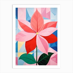 Poinsettia 2 Hilma Af Klint Inspired Pastel Flower Painting Art Print