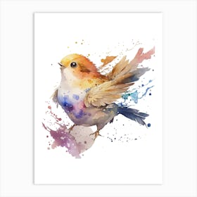 Colorful Bird Watercolor Art Print