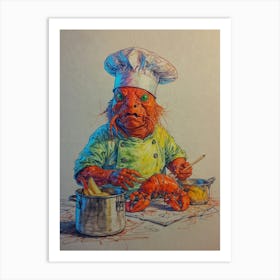 Crab Cooks Art Print