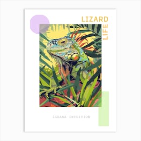 Green Iguana Modern Illustration 3 Poster Art Print