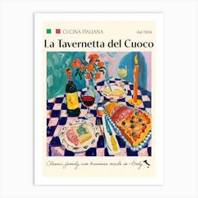 La Tavernetta Del Cuoco Trattoria Italian Poster Food Kitchen Art Print