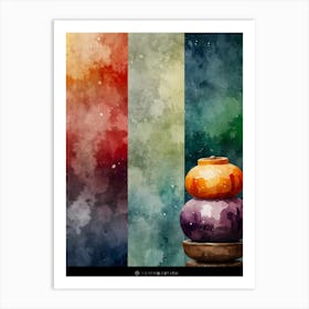 Watercolor Pots Art Print