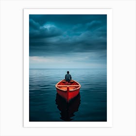 Man In A Boat Art Print