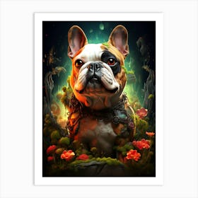 French Bulldog In The Forest Art Print