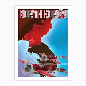 North Korea map Art Print